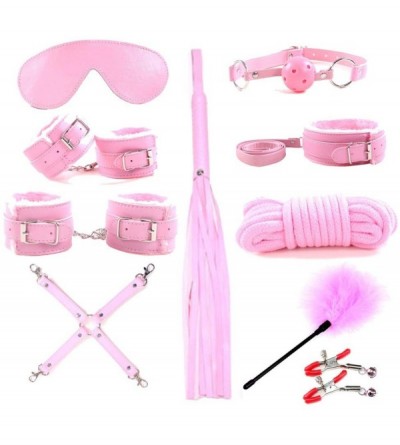 Restraints Bundle Tight Binding 10Pcs Couples Yoga Set Massage Tool Kits - Pink - C919C58ESQT $66.09