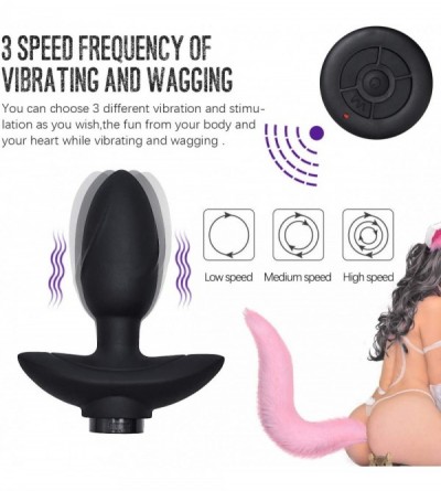 Vibrators Anal Vibrator Foxtail Plug Diameter 35 mm Wagging Automatically and G-Spot Vibrating Anal Sex Toys for Men and Wome...
