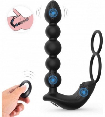 Vibrators Butt Plug Anal Sex Toys with Penis Ring & Anal Bead Rechargeable Vibrator Waterproof Prostate Massager- Ejaculation...