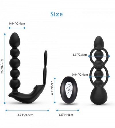 Vibrators Butt Plug Anal Sex Toys with Penis Ring & Anal Bead Rechargeable Vibrator Waterproof Prostate Massager- Ejaculation...