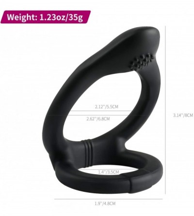 Penis Rings Silicone Dual Penis Ring Premium Stretchy Cock Ring Longer Harder Stronger Erection Enhancing Sex Toy for Male an...