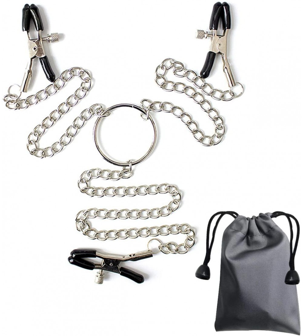 Nipple Toys Adjustable Body Chain Clips Nipple Clamps Tool Clothing Accessories with Storage Bag - CJ193Q4SGRH $10.30