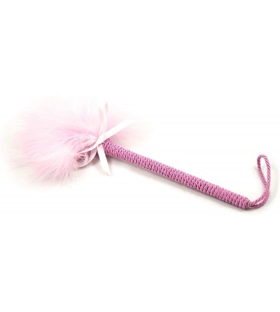 Paddles, Whips & Ticklers Fetish Feathers Teasing Toys Ostrich Feather Wrapped Rope Pole Props - Pink - CI18XMMAK5Q $11.06