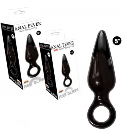 Anal Sex Toys Anal Fever Ass Glass 5 inch Pleasure Plug (Black) with Free Bottle of Adult Toy Cleaner - CX18G2DYQ38 $17.84