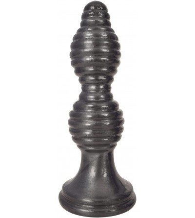 Novelties The Queen Ribbed Anal Plug- Black - CT18LC6E2W5 $33.59