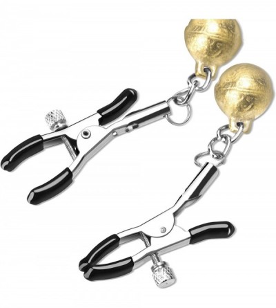 Nipple Toys Nipple Clamps with Gold Bell - Soft Rubber Tweezer Adjustable Nipple Clip- SM Fetish Breast Clit Sensual Bondage ...