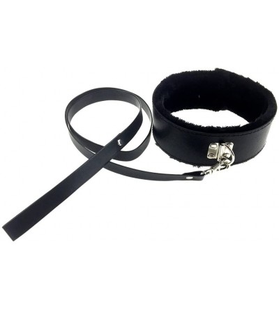 Restraints BDSM PU Leather Soft Neck Choker Collar with Chain Detachable Leash for Men Women - Sexy Adult Locking Sex Toys - ...