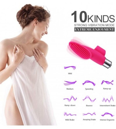 Vibrators Powerful Bullet Vibrator with 3 Silicone Finger Sleeves- Rechargeable Clitoral Stimulation Vibrating Sex Toys for W...