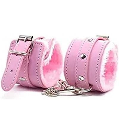 Restraints Fashion Party Fuzzy Handcuffs - Pink 02 - C418TD6KX0U $10.59