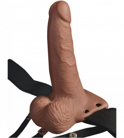 Vibrators Fetish Fantasy Series 6" Hollow Rechargeable Strap-on with Balls- Tan- 1 Count - CU18XX8SKDH $65.05