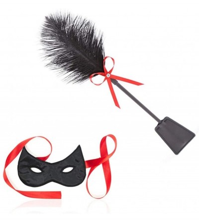 Paddles, Whips & Ticklers Toys Satin Blindfold Set-Feather Tickle 2 in 1 Sport Exquisite Ostrich Feather Tickler for Games (M...