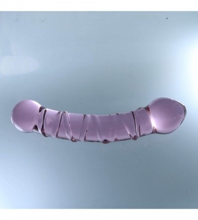 Dildos Glass Pleasue Wand- Curved with Mush Tip- Purple Swirl - CV1120MSJD3 $7.91