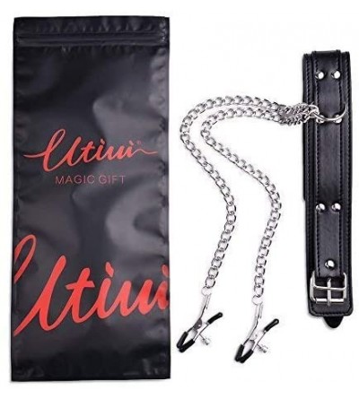 Restraints SM Nipple Clamps Neck Collar BDSM Toy with Metal Chain Bedroom Restraints for Sex - CX125JT7R9Z $8.91