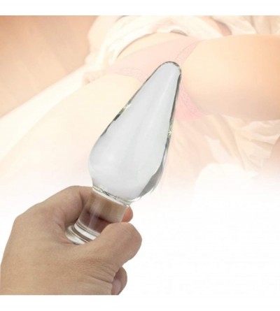 Anal Sex Toys Glass Anal Butt Plug- Crystal Anal Trainer Toys with Long Neck- 4.9 X 1.77 inch Unisex Bum Plug for Men Women -...