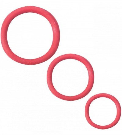 Penis Rings Rubber Cock Ring- Red- 3-Pack - Red - C5113KWXAQH $8.81
