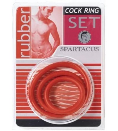 Penis Rings Rubber Cock Ring- Red- 3-Pack - Red - C5113KWXAQH $8.81