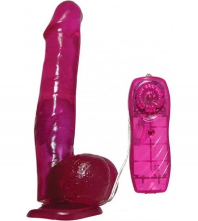 Dildos Top Cat Vibrating Slim Jelly Dong With Suction Cup 7.5 Inch Seductive Violet - CQ119FPZB8J $27.91