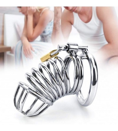 Chastity Devices Cock Cage Male Chastity Device with 3 Difference Size Rings Stainless Steel Chastity Locked Cage Sex Toy for...