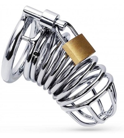 Chastity Devices Cock Cage Male Chastity Device with 3 Difference Size Rings Stainless Steel Chastity Locked Cage Sex Toy for...