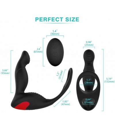 Anal Sex Toys 3-in-1 Remote Control Prostate Massager Vibrator with Penis Ring and Ball Loop- 9 Speeds Rechargeable Anal Sex ...