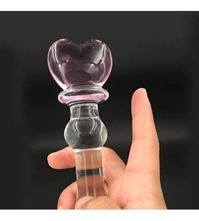 Anal Sex Toys Pink Heart Glass Dildo for Women Crystal Masturbator for Female for Vaginal and Anal Stimulation Glass Pleasure...