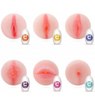 Pumps & Enlargers Male Sucking Body Massage Eggs Toy Couple Soft 6pcs Egg for Man Mens Portable Pleasure Device - C319GZ08WNU...