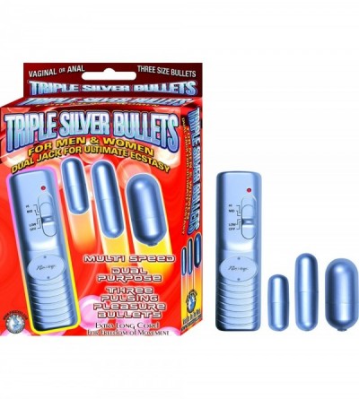 Vibrators Multi-speed Vaginal or Anal Pulsing Pleasure Bullets- Various-sized- Silver - C4114A6O2AT $15.90