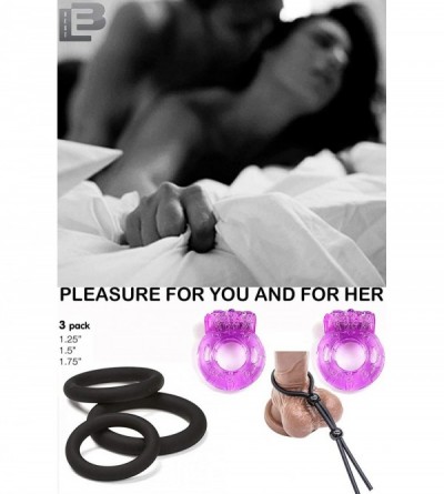 Penis Rings Super Soft Vibrating Cockring for Male - 6 Per Pack Cock Rings 100% Medical Grade Pure Silicone Penis Ring Set fo...