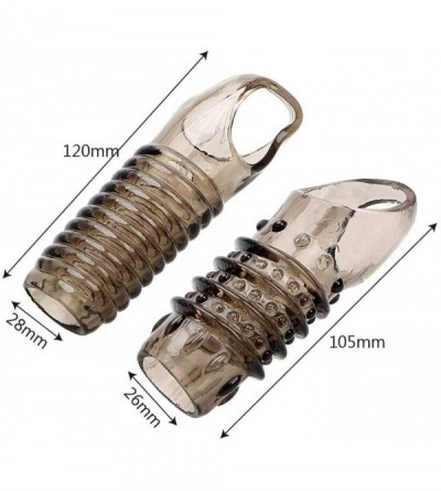 Pumps & Enlargers Sleeve Ring for Men Waterproof Soft Large Big Black Strentch Length Can Be-2pcs - CO1966M8CS7 $8.08