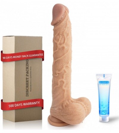 Dildos 10 inch Realistic Dildo- Dual Density Liquid Silicone Dildo for Advanced Users with Strong Suction Cup and 3D Balls-Li...