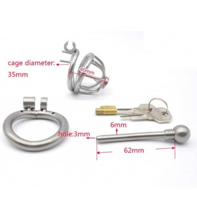 Chastity Devices 1pc Stainless Steel Curved Ring Cook Cage Pennile Lock Chastity Device with Catheter Adult Toy for Men Coupl...