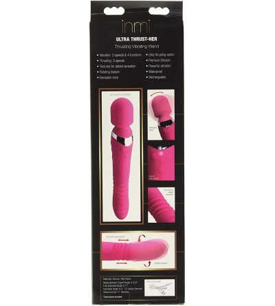 Penis Rings Ultra Thrusting and Vibrating Silicone Wand- Pink (AF472) - Pink - CF18866Q5I0 $33.67