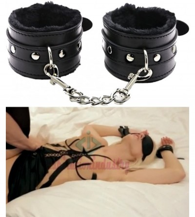 Restraints Soft Leather Cuffs and Eye Mask for Male Female Couples - handcuff and eye mask h - CF1898E8466 $9.58