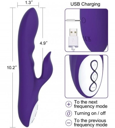 Vibrators Rabbit Vibrator G-Spot Massager Orgasm Women Sex Toys Clitoris Stimulator USB Rechargeable Quiet Bunny Vibrator wit...