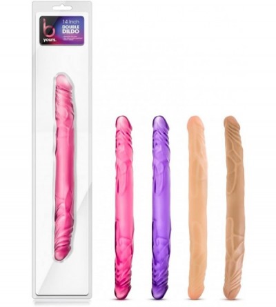 Novelties 14 inch Double Ended Realistic Dildo Lesbian Couple Double Penetration DP Sex Toys for Women - Purple - Purple - C6...