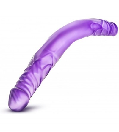 Novelties 14 inch Double Ended Realistic Dildo Lesbian Couple Double Penetration DP Sex Toys for Women - Purple - Purple - C6...