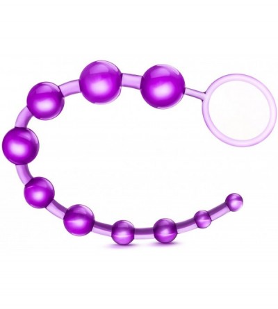 Anal Sex Toys Flexible 12 Inch 10 Graduated Anal Beads With Pull Loop Sex Toy For Beginners Women - Purple - CZ11KBPMMVV $6.58