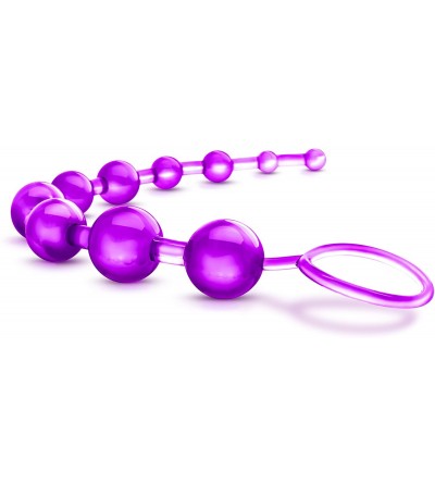 Anal Sex Toys Flexible 12 Inch 10 Graduated Anal Beads With Pull Loop Sex Toy For Beginners Women - Purple - CZ11KBPMMVV $6.58