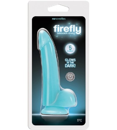 Dildos Firefly 5in Smooth Glowing Dong Dildo - Blue Includes a Free Bottle of Adult Toy Cleaner - CM18GW5SUN2 $46.39
