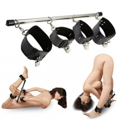Restraints Bondage Stress Wrist Foot Cuffs with Stainless Steel Pole Spacer Bar Adult Sex Toy - CD18SQNQ82G $21.91