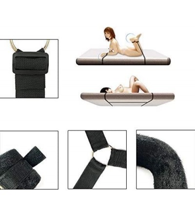 Restraints Soft and Comfortable Bed Set with Adjustable Ankle Wrist Cuffs- Black Nylon Straps - CC1943CYKID $6.51