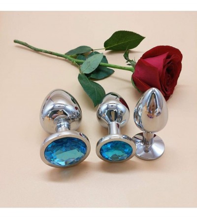Anal Sex Toys 3 Pcs Crystal Glass Amal Plug Round Shaped with Jewelry for Men Women - Purple - CB18XZEXMXQ $15.52