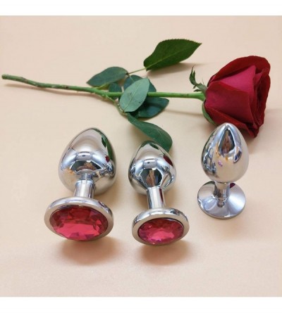 Anal Sex Toys 3 Pcs Crystal Glass Amal Plug Round Shaped with Jewelry for Men Women - Purple - CB18XZEXMXQ $15.52