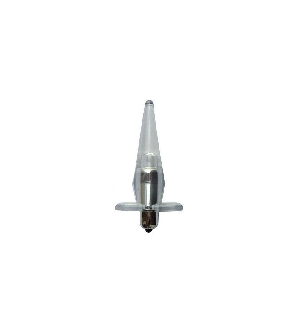 Anal Sex Toys Hung Anal Probe W/Bullet- Clear and Black- Size 4 - CP116MF7KVB $9.21