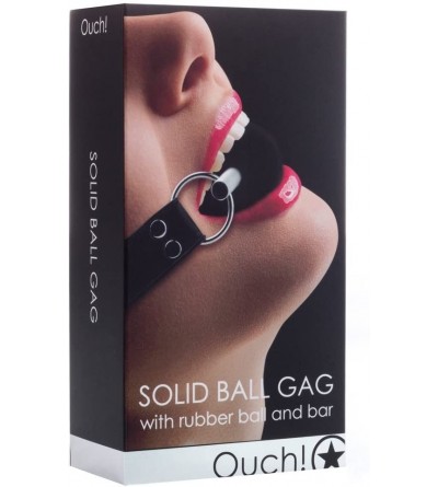 Gags & Muzzles Solid Ball Gag- Black - Black - C811O4PKMBL $10.54