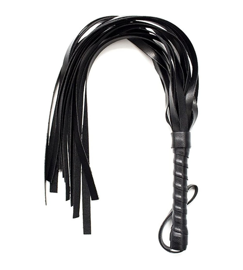 Paddles, Whips & Ticklers Leather Whip Soft Premium Halloween Role Play Costume Accessory Cat Women Dress Up Whip - C3186XXEL...