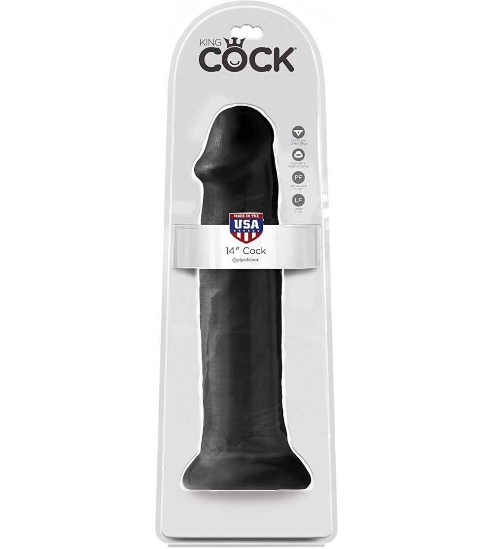 Anal Sex Toys King Cock- Black- 14 Inch (137827) - Black - C118KWCDE9M $38.45