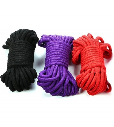 Restraints BDSM Bondage Shibari 3 PACK Soft Cotton Rope - Sex Restraints for Couples - Black- Red & Purple - 3- pack 32 feet/...