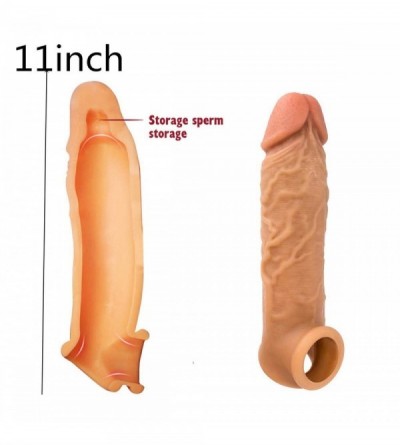 Chastity Devices 11-Inch Penis Sleeve Enlarger Ultra-Lifelike Fantasy X-Tensions Perfect Extender Extension Male Chastity Ext...
