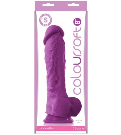 Dildos ColourSoft 8in Soft Dildo - Purple Includes a Free Bottle of Adult Toy Cleaner - C118GUX948L $109.96